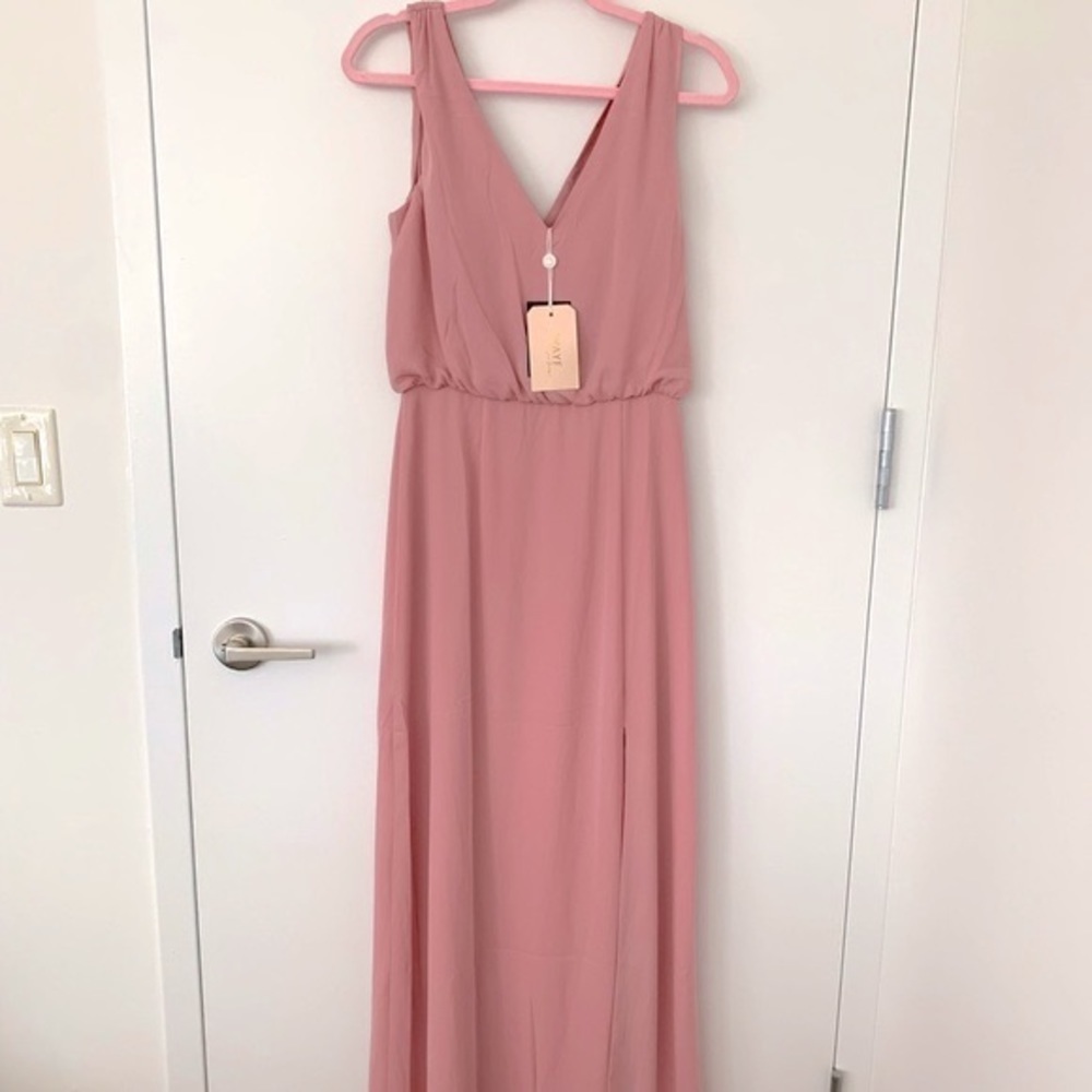 WAYF women dusty rose pink maxi dress NWT